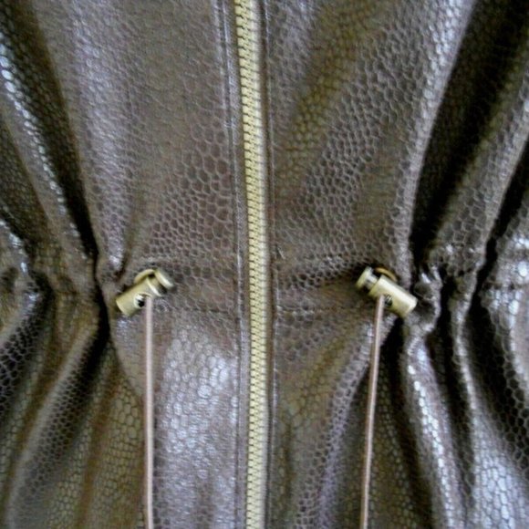 Ruby Rd 16W Brown Faux Snake Print Anorak Cinch Waist Toggles - Picture 6 of 8